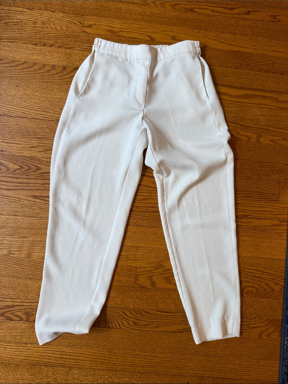 Womens White Casual Tapered Pants